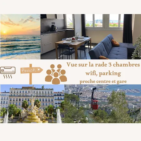 Confort Centre 3 Chambres, Vue Sur La Rade 公寓 土伦